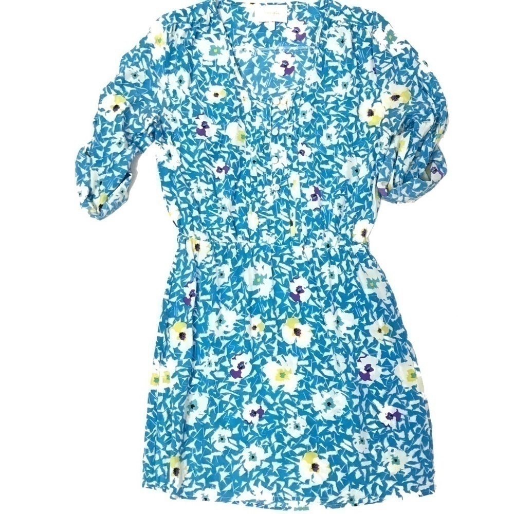 Yumi Kim Silk Floral Dress Elastic Waist Small